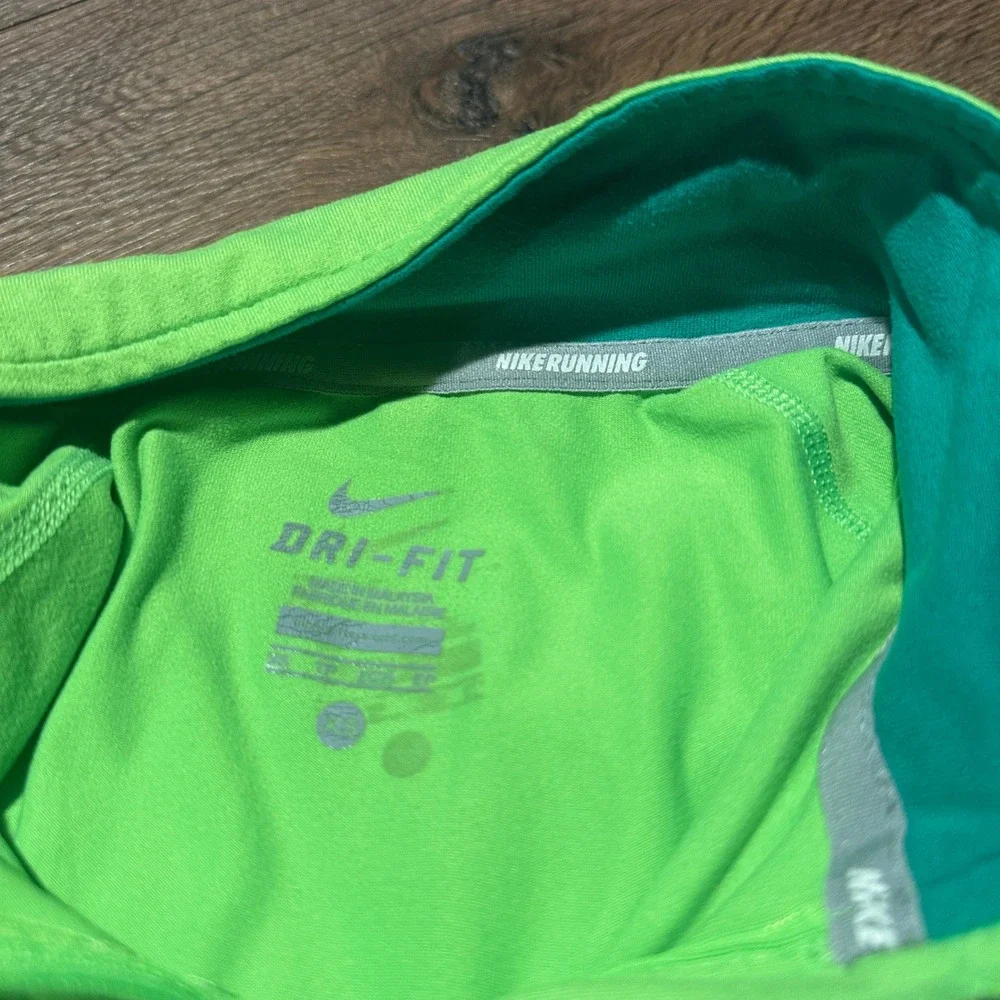 Nike Neon Green Dri-FIT Element Half-Zip Running Pullover Women XS